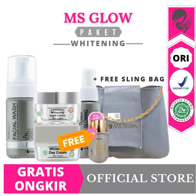 MS GLOW ORIGINAL PAKET WHITENING KRIM CREAM PAGI PERAWATAN PEMUTIH WAJAH REMAJA WANITA SKINCARE BPOM