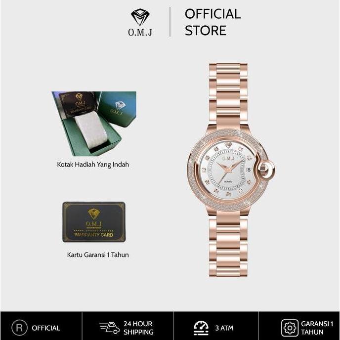 OMJ Seri056 OMJ Watch Jam tangan wanita yang elegan modis dan bermutu tinggi tahan air efektif dalam