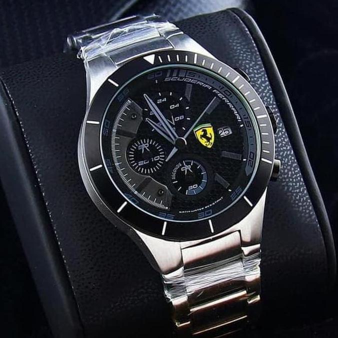 Jam Tangan Ferrary Scuderia Type 1353 S.Steel Batrai Free Yes