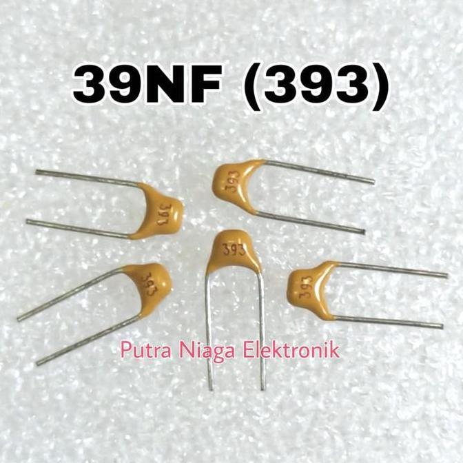 (5) Kapasitor 39NF Multilayer Ceramic 39N 393 Monocap 0,039uf 100V putran1a Juara