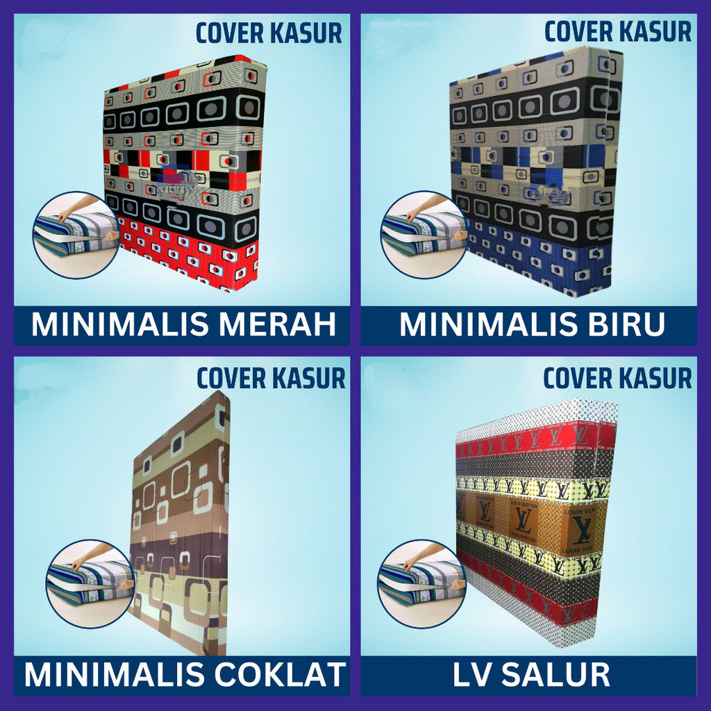 Sarung cover kasur busa resleting 200x200x10 / 200x180x10 / 200x160x10 / 200x145x10 / 200x120x10 / 2