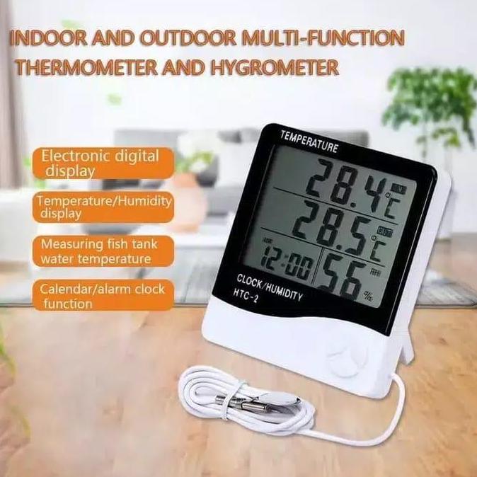 HTC-2 Thermometer Hygrometer TERL4RIS / Alat Pengukur Suhu Ruangan Ori