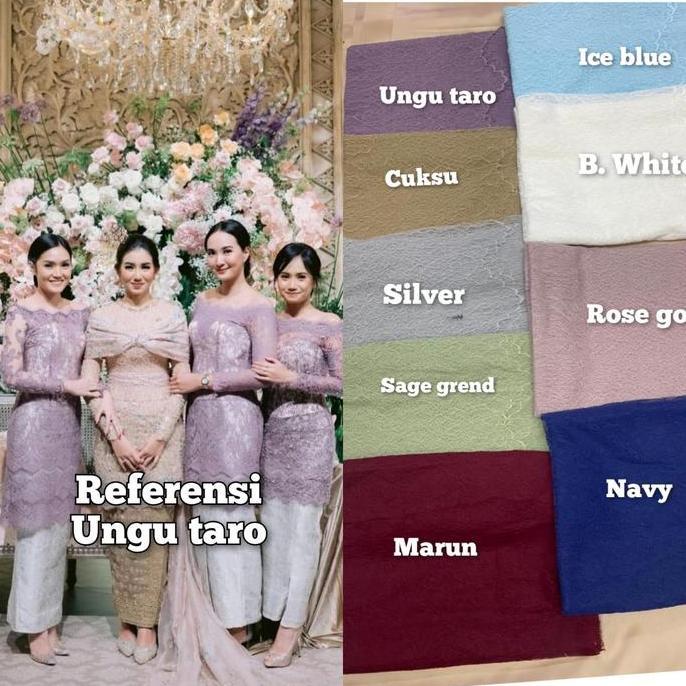 Kain Brukat chantily Brokat semi prancis bahan kebaya brukat Lace