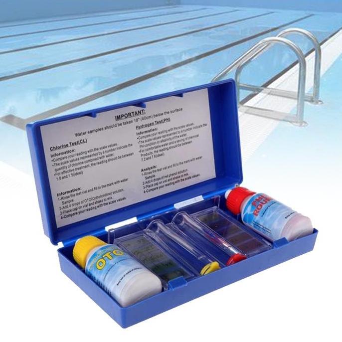 PH Tes Kit Kolam Renang Test Kit PH dan CL Test PH Dan Chlorine Kolam Renang Test Kit PH dan CL OTO