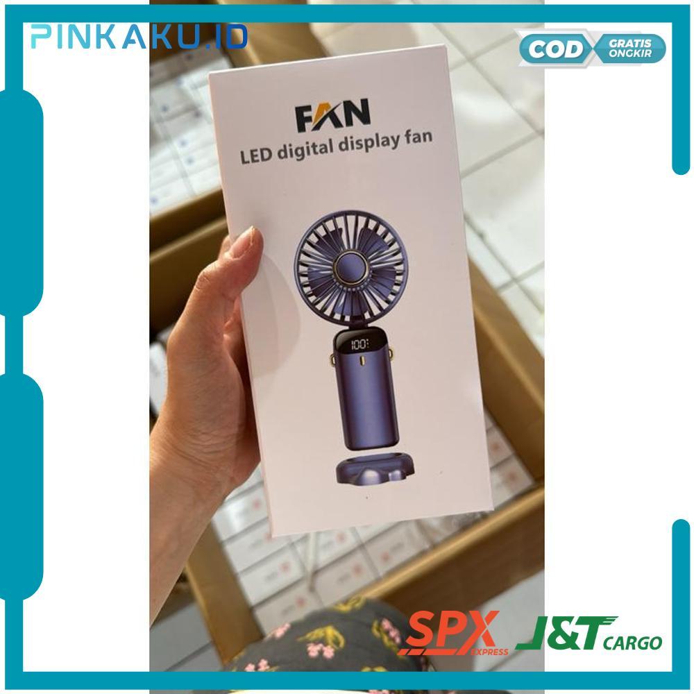 WS Kipas Angin Portable Mini USB Lipat / Kipas Portable Leher / LED Display Portable Handheld Fan 5-