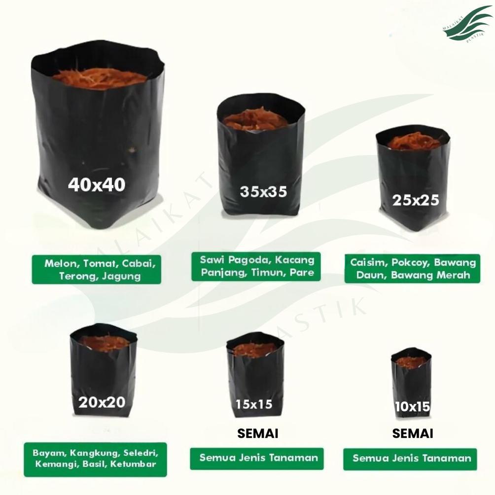 Bisa Cod 1 Pack Polybag Tanaman Polibag Tebal Kecil Sedang 15X10 20X20 25X25 30X30 35X35 40X40 50X50