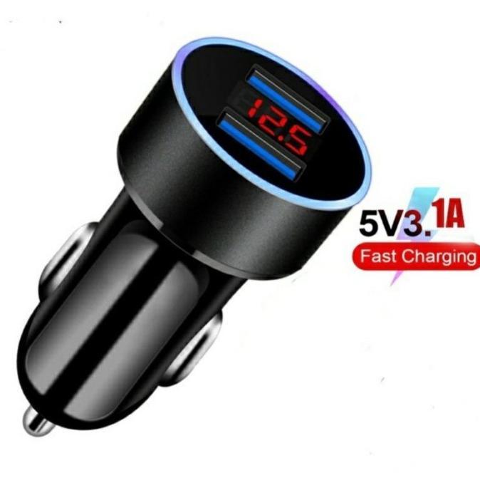 QualityTerbaik- Charger HP di Mobil Digital Colokan Di Motor Pcx Nmax Tipe 3.1A ada Led Digital Volt