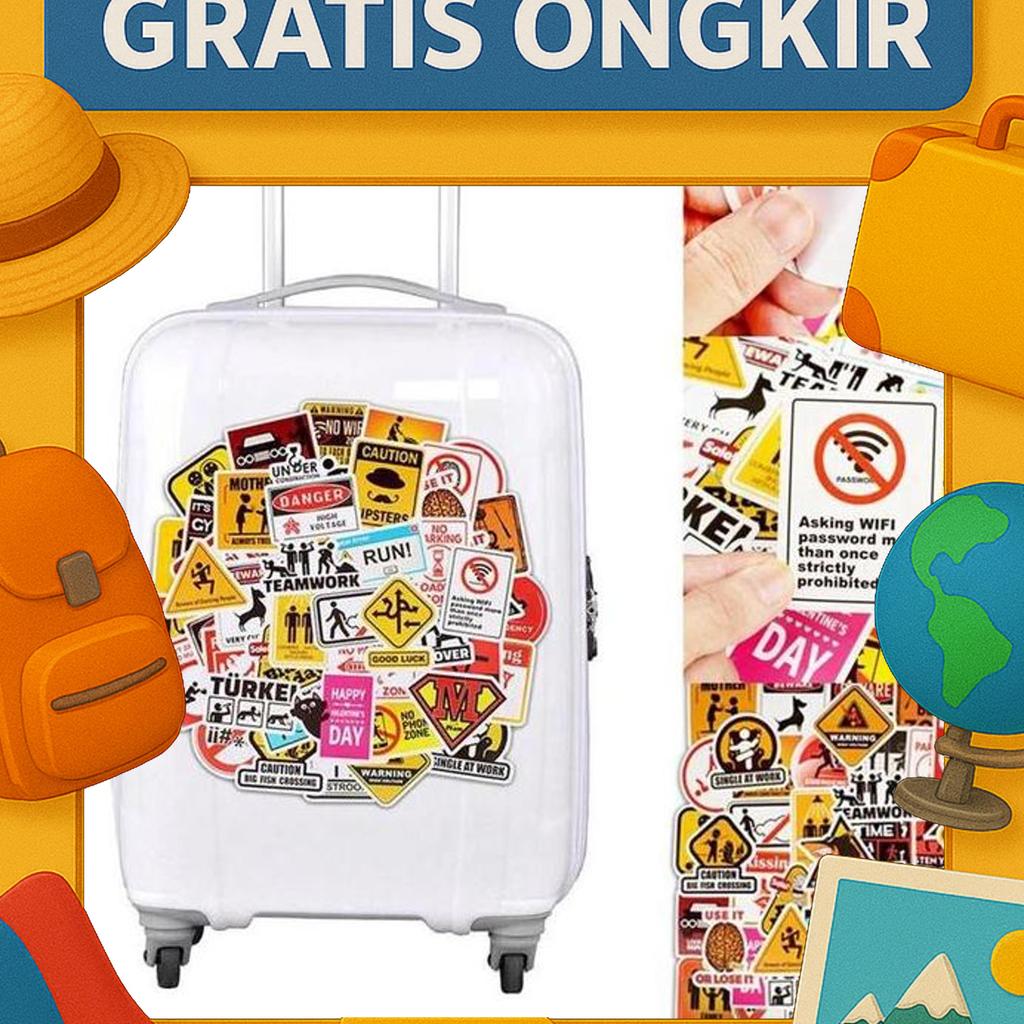 Stiker Koper Reminder Sign Stickers Warning Banning Symbol 50Pcs /Set