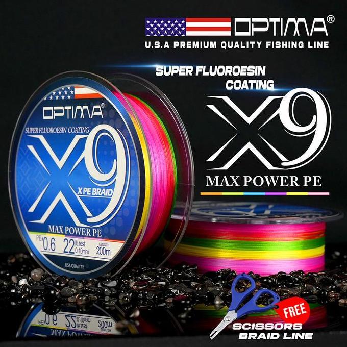 SENAR PE OPTIMA MAX POWER X9 CASTING SHORE 300M & 400M