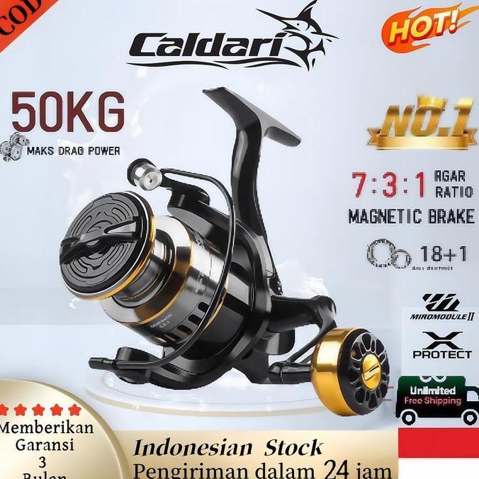 CODCaldari reel pancing asli besi fishing reel 50kg HE1000 - 7000 / Murah Kuat Power Handle/ Reel Pa