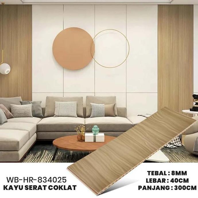 New- Wallpanel Polos WPC/ Wall Panel Polos PVC/ Wallboard Dinding 3.0 Meter x 40 Cm