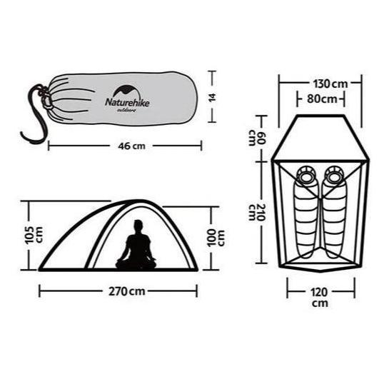 Miliki Tenda Cloud Up 2 Ul 10D Naturehike Nh19Zp017 Camping Ultralight Ul
