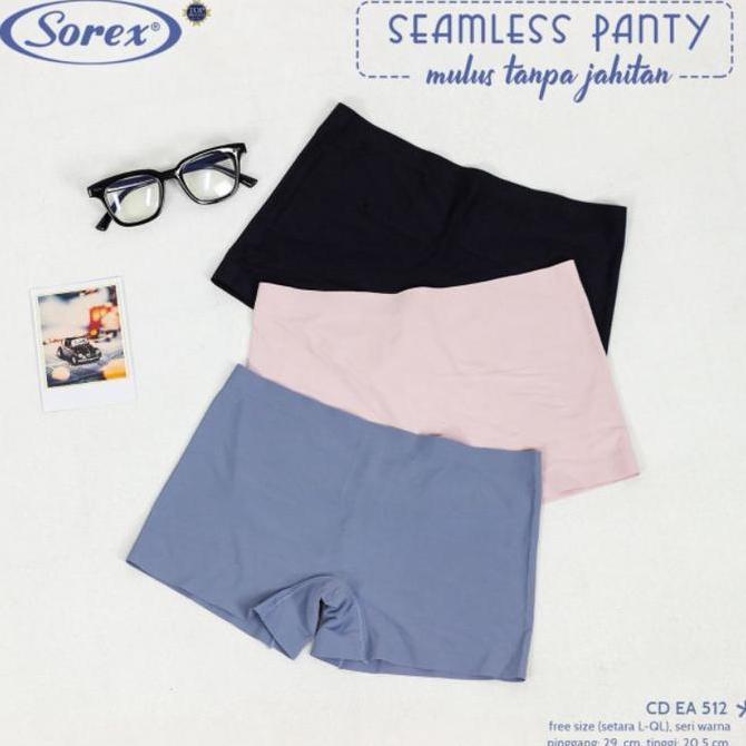 Murah Sorex EA 512 Celana Dalam CD Wanita Boxer Mini Seamless | Free Size M - L | BISA PILIH WARNA N
