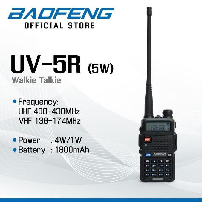 BAOFENG UV-5R (5W) Walkie Talkie HT - Baofeng Indonesia