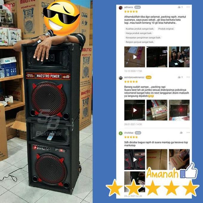 SPEAKER AKTIF 12 INCH INCHI BLUETOOTH BASS MANTAB SUBWOOFER 1285 POWER LEBIH ENAK DARI POLYTRON PMA 