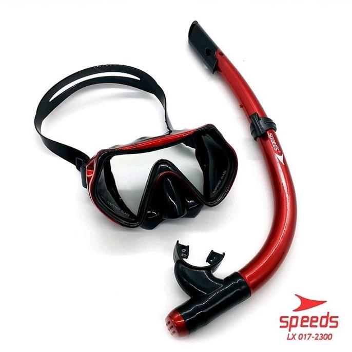 Promo ALAT SNORKELING ORIGINAL KACAMATA SENORKELING ORIGINAL SPEEDS  SET FREE BAG Diskon