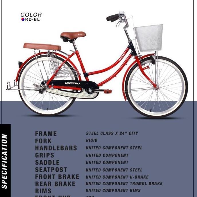 Promo Sepeda Mini Keranjang / City Bike 24 United Class X Diskon