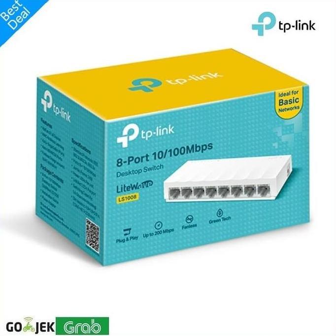 TERBARU - LS1008 TP-Link 8 Port 100Mbps Desktop Network Switch hub