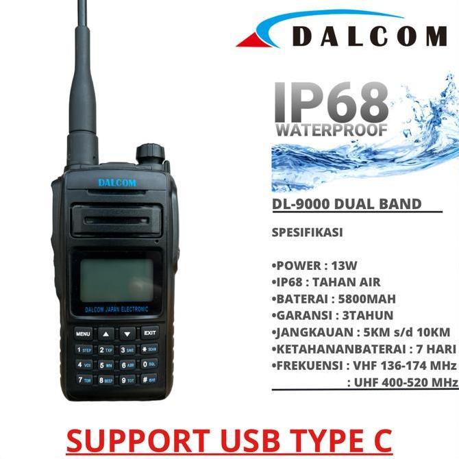 HT DALCOM JAPAN DL-9000 DUAL BAND IP68 WATERPROOF