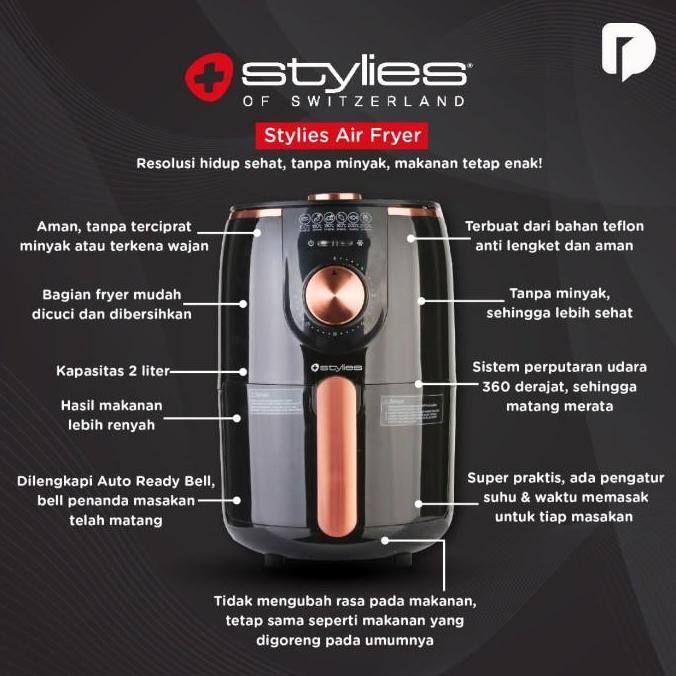 TERBARU - STYLIES AIR FRYER 2 L STYLIES OF SWITZERLAND