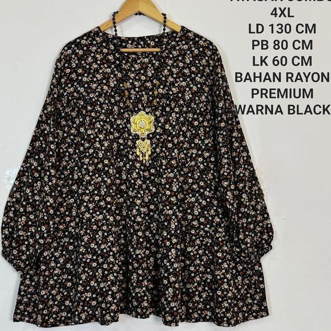 New- Atasan Jumbo Ld 130 Cm Motif Bunga Kekinian - Zahra Top