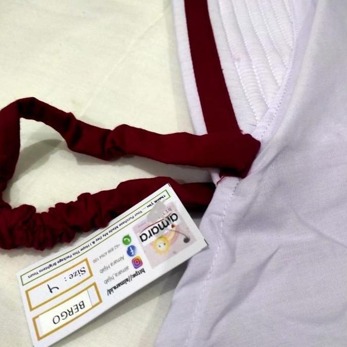 New- Jilbab sekolah SD putih merah bahan adem (katun)