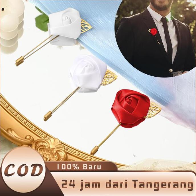 NUWAX Flower Brooch For Groom Corsage Wedding Lapel Pin Hiasan Jas Pria Corsage