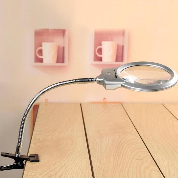 WODRUFT Lampu Meja + Kaca Pembesar untuk baca / service elektronik