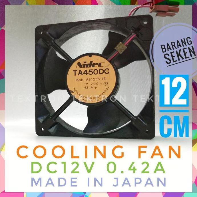 TERMURAH - NIDEC Cooling Fan 12VDC 0.42A (seken), 12cm, 12x12, kualitas bagus