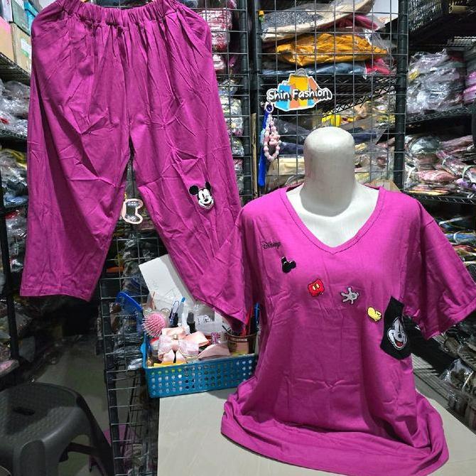 Terpopuler- Setelan Wanita Celana 7Per8 Super Jumbo Cotton Combed 30S Katun