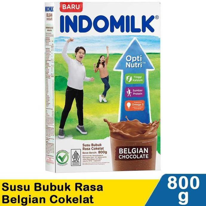 New- Indomilk Belgian Chocolate 800 Gr Box 800Gr Susu Bubuk Coklat Cokelat 400