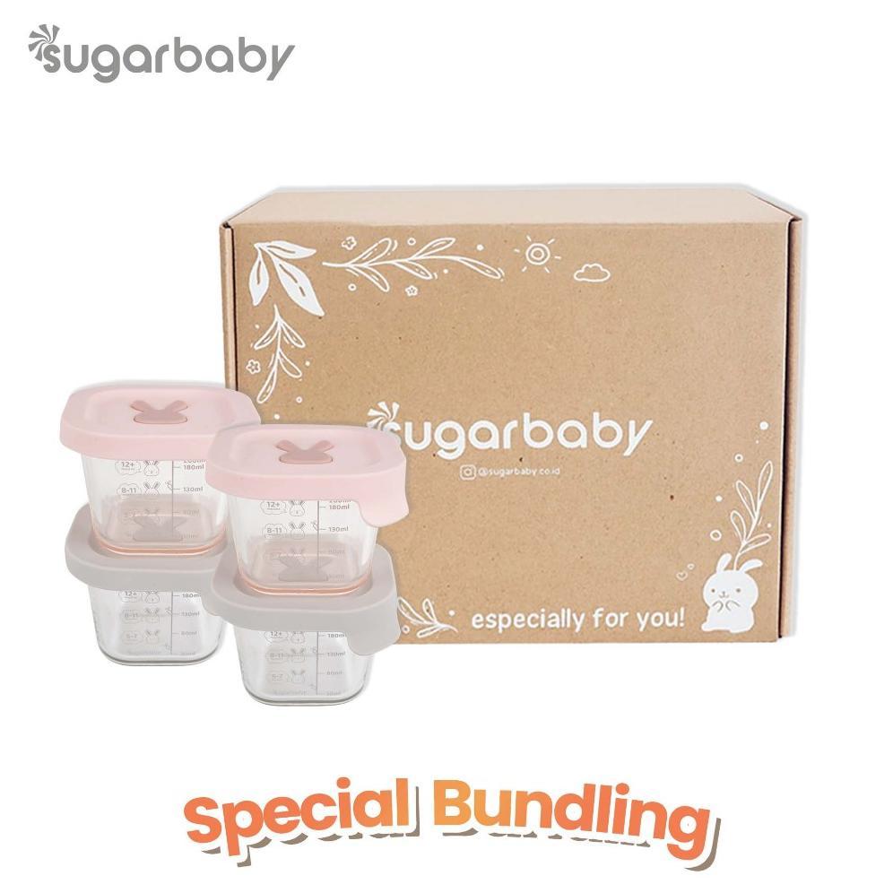 BESTPROMO SUGARBABY GLASS JAR BUNDLING/FOOD CONTAINER/PERALATAN MAKAN BAYI MPASI / WADAH MANGKOK BAY