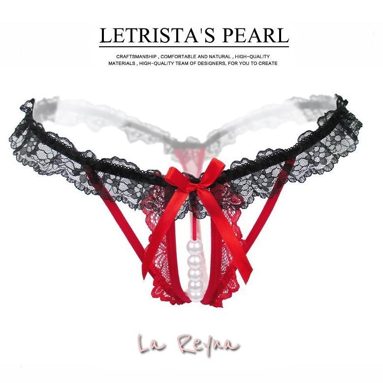 LAREYNA CELANA DALAM G STRING RENDA LACE MUTIARA SEXY LESTRISTA'S PEARL CD010