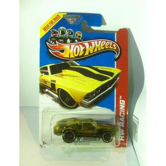 Hot Wheels. 2013 HW Racing X-Raycers - 69 Chevelle. Clear Yellow MATTEL