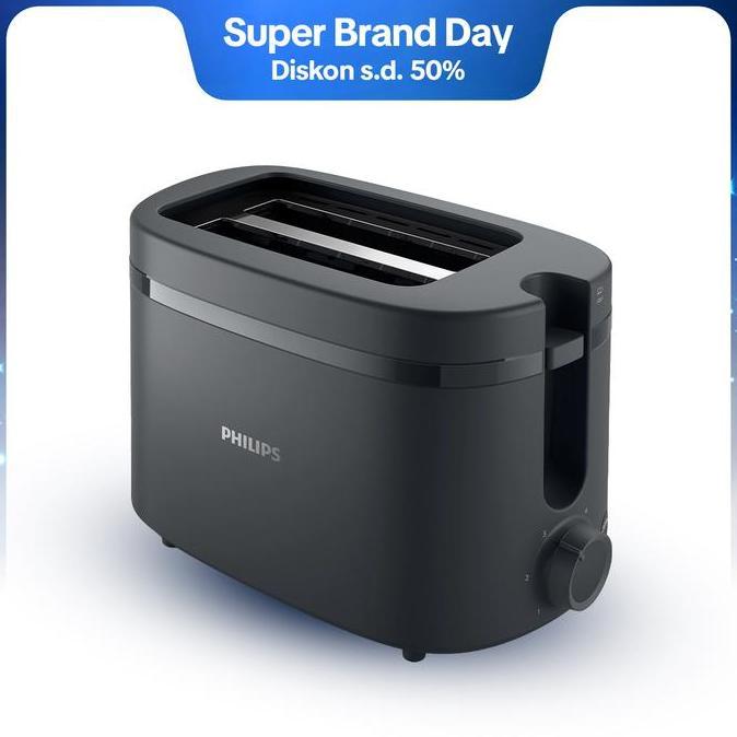 Toaster Philips - HD2510/90 Hitam - Philips Pemanggang Roti Philips Toaster Pemanggang Roti Listrik 