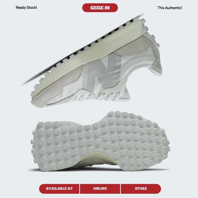 New Balance 327 Moonbeam White 100% BNIB Sneakers Casual Pria Wanita Sepatu Ori Murah Sepatu Pria Se