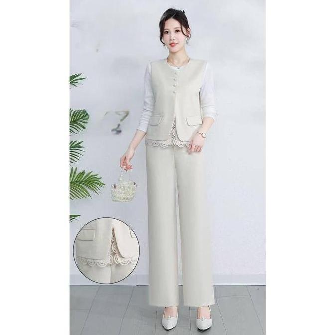 SMO-371 ONESET SETELAN CELANA 3 IN 1 MELIA WANITA FASHION