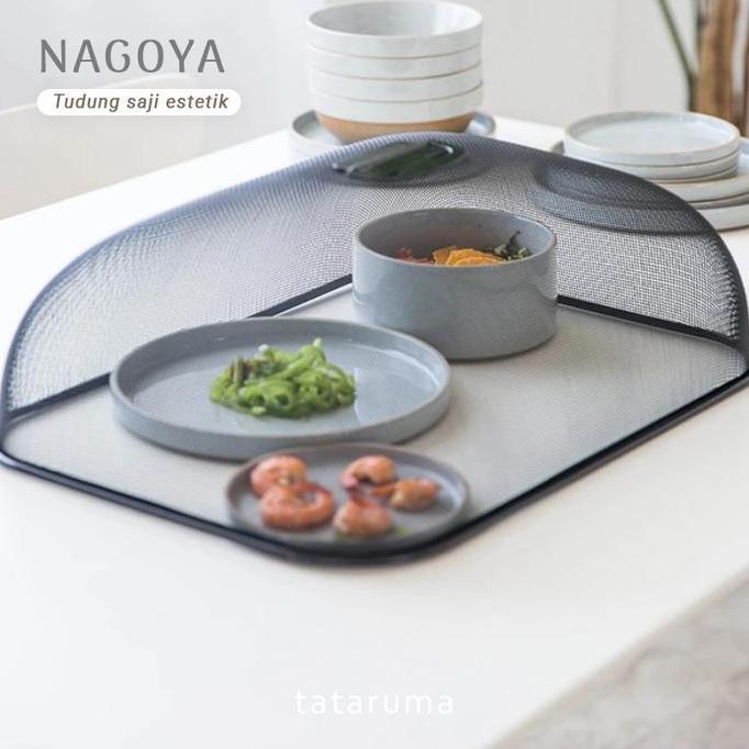 NAGOYA L - Tudung Saji Stainless Kotak Bulat Putih Estetik