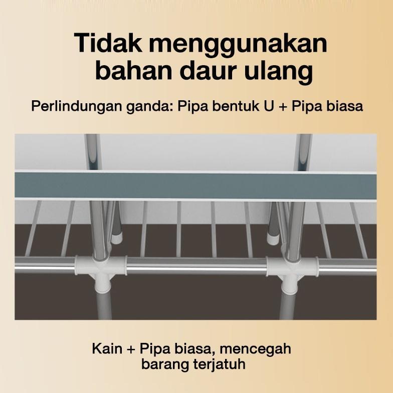 SUPER DEAL` HEMAT BEST SELLER READY STOCK Lemari Pakaian Kain Dengan Pipa Baja Tebal Lemari Pakaian 