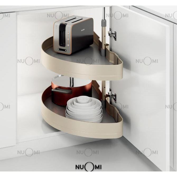 NUOMI Encanto Rak Sudut Dapur Putar 180 Derajat | Rak Dapur Cabinet | 180 Turntable Shelf | Kitchenw