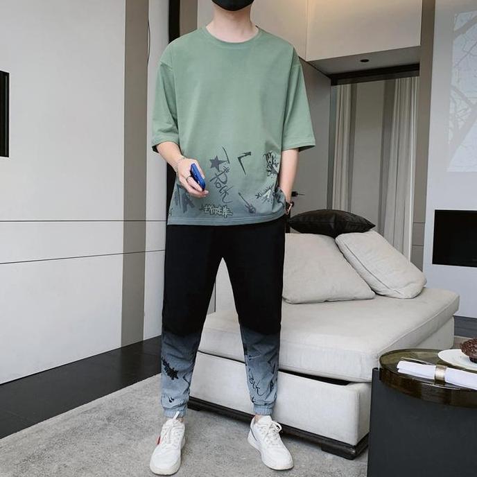 Discount Naikoo Fashion / Setelan Oversize Rockstar / Kaos / Setelan Cowok / Celana Panjang Pria / K