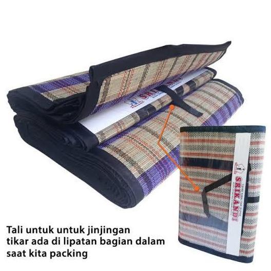 Tikar Samak Lipat Piknik Bahan Mendong Tikar Lipat Bahan Rumput