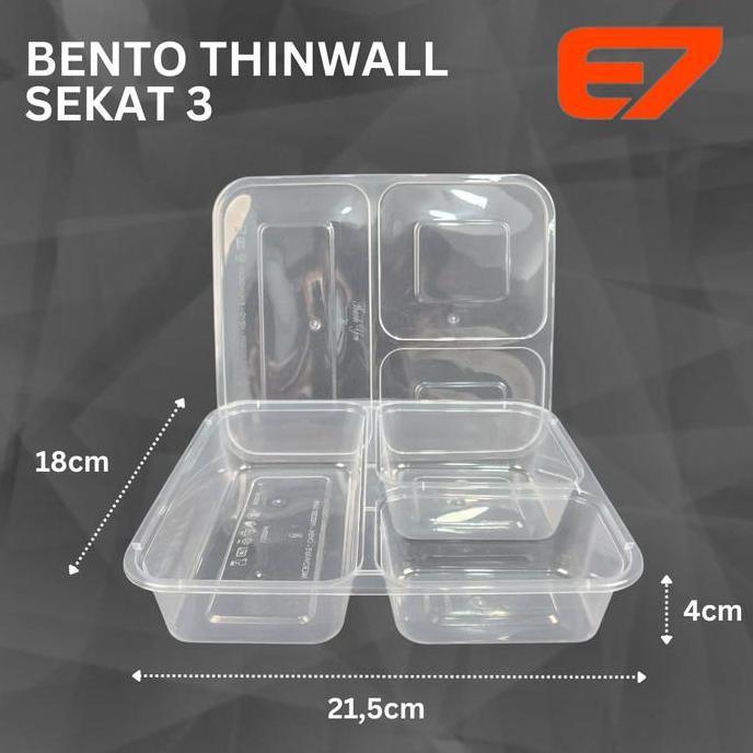 Best- Lunch Box Thinwall Victory Sekat 3 - Thinwall Bento Plastik