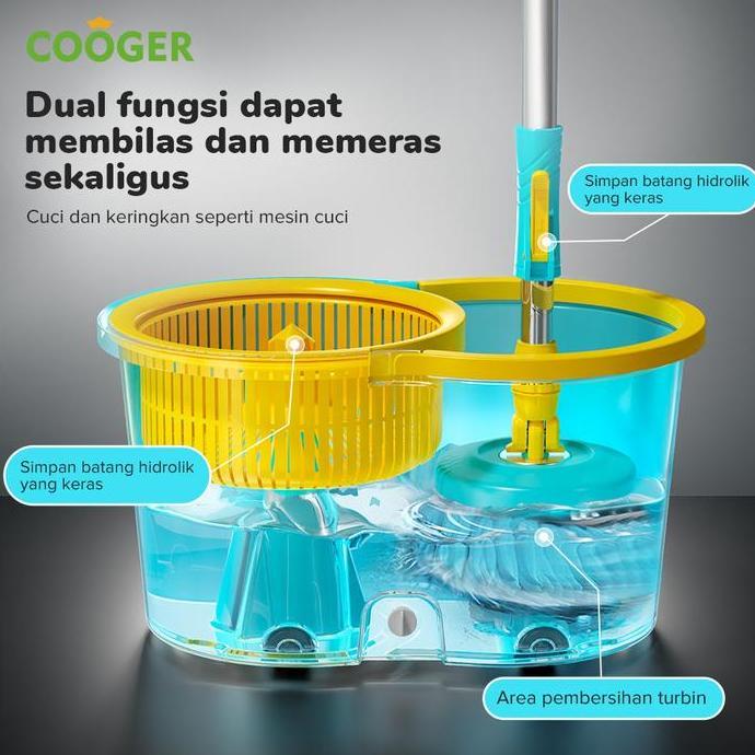 Best- COOGER Alat Pel Spin Super Mop // Spin Mop Cooger