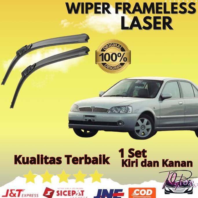 PIXSTORE Wiper Frameless Mobil Ford Laser 1.3 Sapuan Kaca Mobil Model Frameless Banana Karet 1 Set V