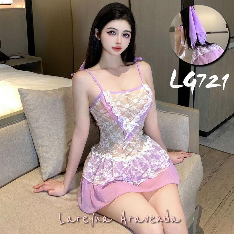 SET LINGERIE MENGGODA KOSTUM COSPLAY PENGANTIN UNGU LG721