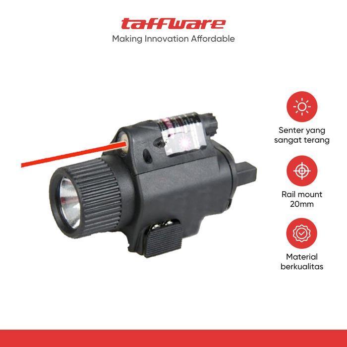 Taffled Senter Senapan Tactical Quick Release Rail Mount Laser 5Mw Original Dan Terpercaya