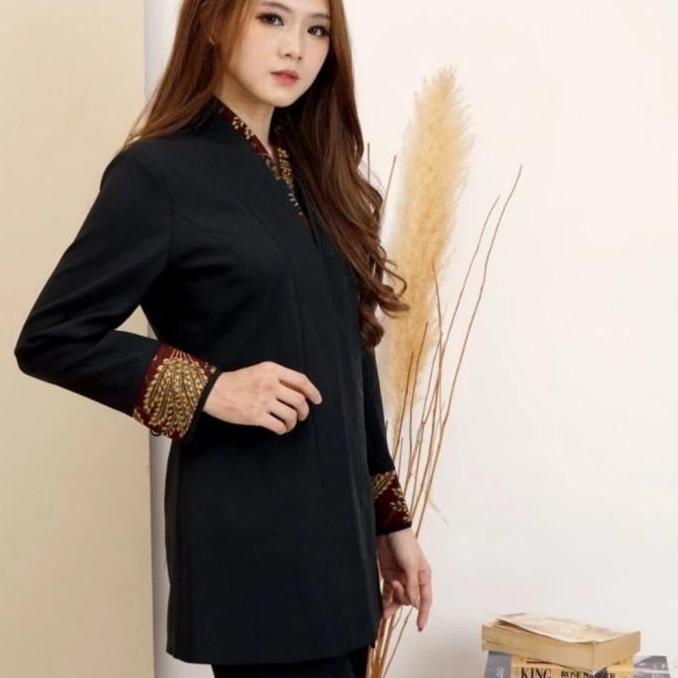 Stelan blazer kerja kombine batik pns kantor kerja wanita