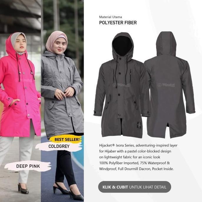 Jaket Wanita Muslimah Jaket Parka Panjang Hijacket Orinal Ixora