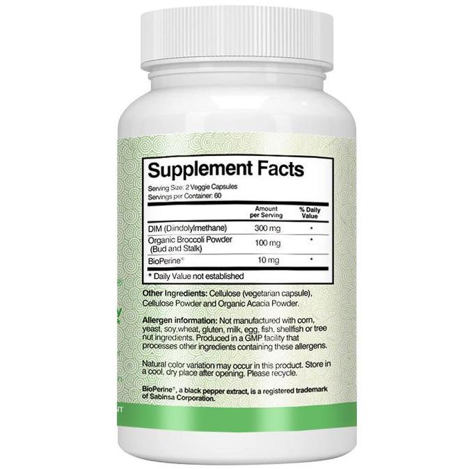 Grevip - Kapsul Vegetarian Brokoli Organik Alami - Dim 300 Mg - Mendukung Kadar Estrogen Yang Sehat 